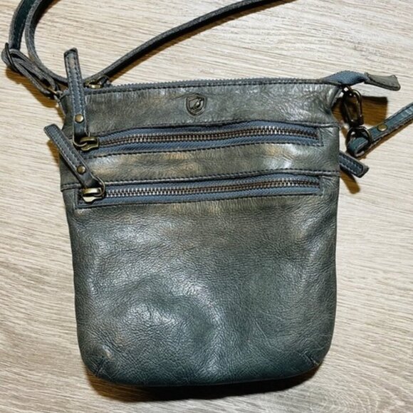 Cochoa Leather Crossbody Purse Blue Green Teal Small - Picture 7 of 7